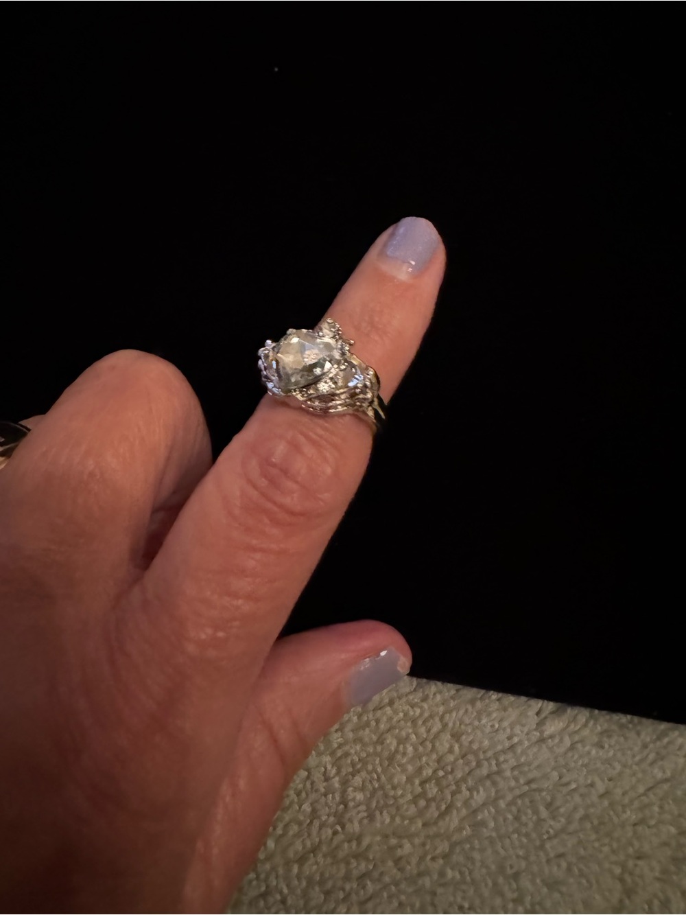 Silver-Tone Clear Stone Cocktail Ring - Women Jewelry